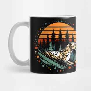 cheetah in forest vector illustration tshirt design Mug